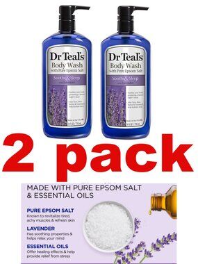 2 Pack Dr. Teal's Lavender & Epsom Salt Body Wash Soothe & Sleep